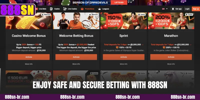 Enjoy safe and secure betting with 888SN